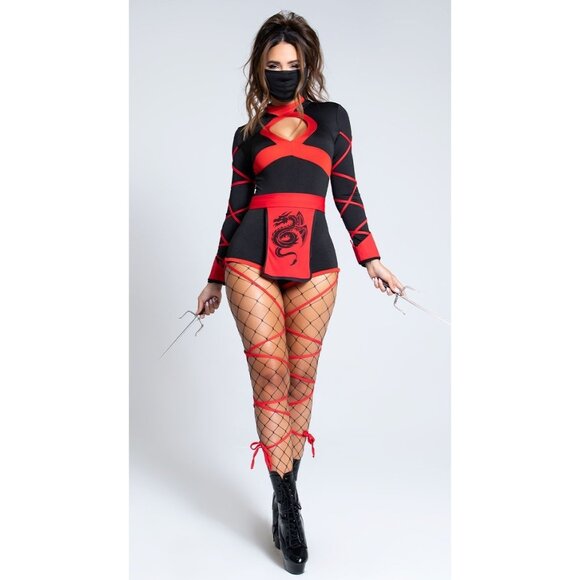 NEW Dragon Ninja Costume Womens SZ Large Halloween Party Role Play MSRP $63 - Picture 1 of 4
